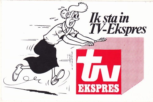 Curiosa - sticker tv ekspres 1 10 x 6.5 cm 1983 (46K)
