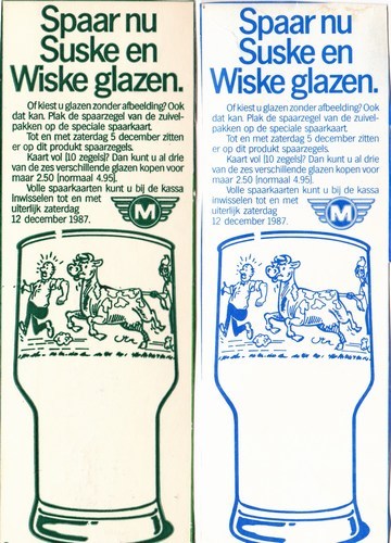 Curiosa - melkpak reklame glazen ah 1987 (72K)