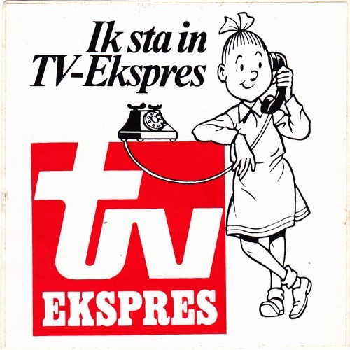 Curiosa - sticker tv ekspres 5  8 x 8 cm 1983 (62K)